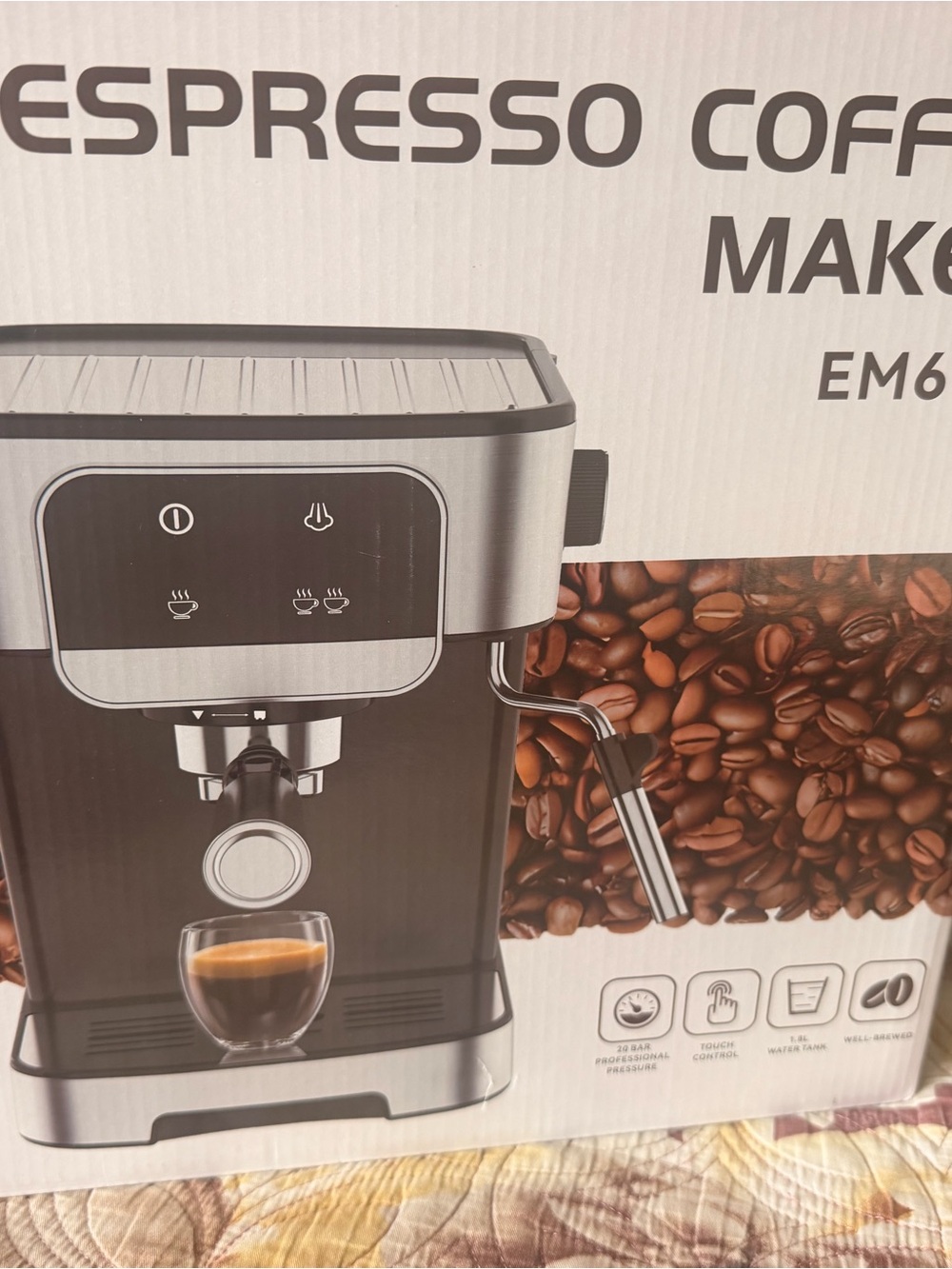 Brand New EM615 Espresso Machine 20 Bar with Milk Frother & Box